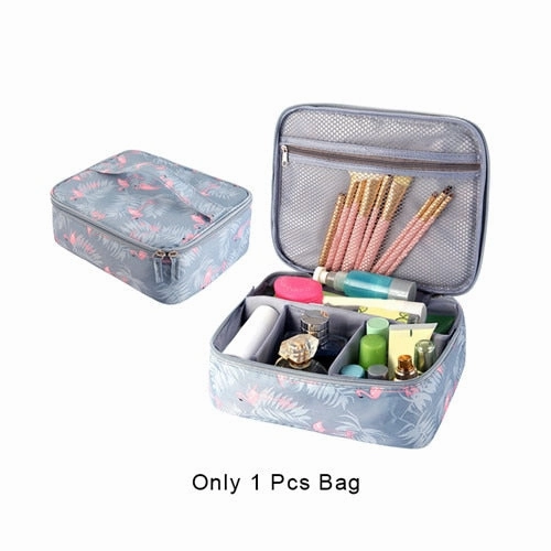 Flamingos Travel Cosmetic Storage Bag Women'S Toiletry Wash Pouch Makeup Case Organizer Luggage