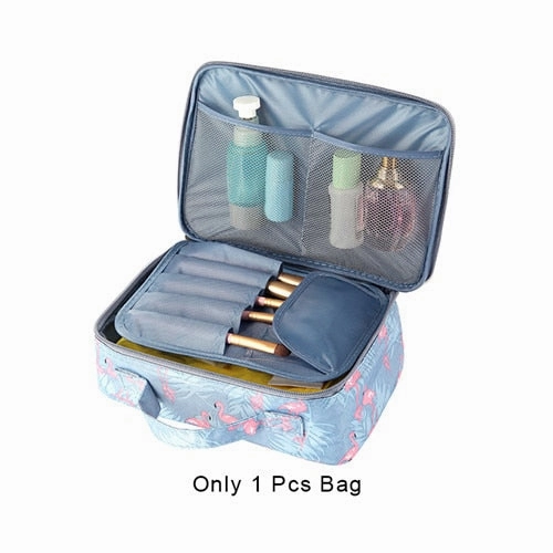 Flamingos Travel Cosmetic Storage Bag Women'S Toiletry Wash Pouch Makeup Case Organizer Luggage