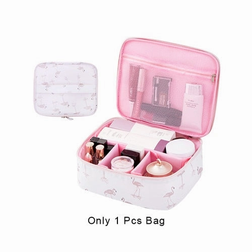 Flamingos Travel Cosmetic Storage Bag Women'S Toiletry Wash Pouch Makeup Case Organizer Luggage
