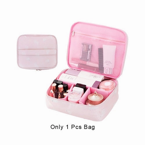 Flamingos Travel Cosmetic Storage Bag Women'S Toiletry Wash Pouch Makeup Case Organizer Luggage