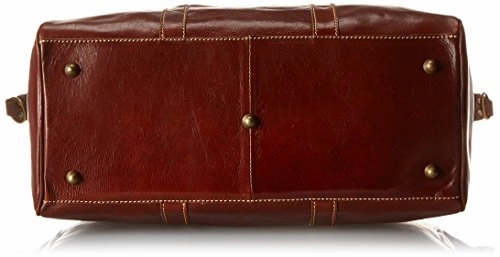 Floto Chianti Italian Calfskin Leather Duffle Bag, Vecchio Brown, One Size