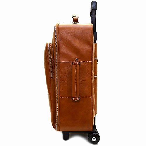Floto Luggage Venezia Handmade Trolley Wheeled Duffle, Olive/Honey Brown, Large