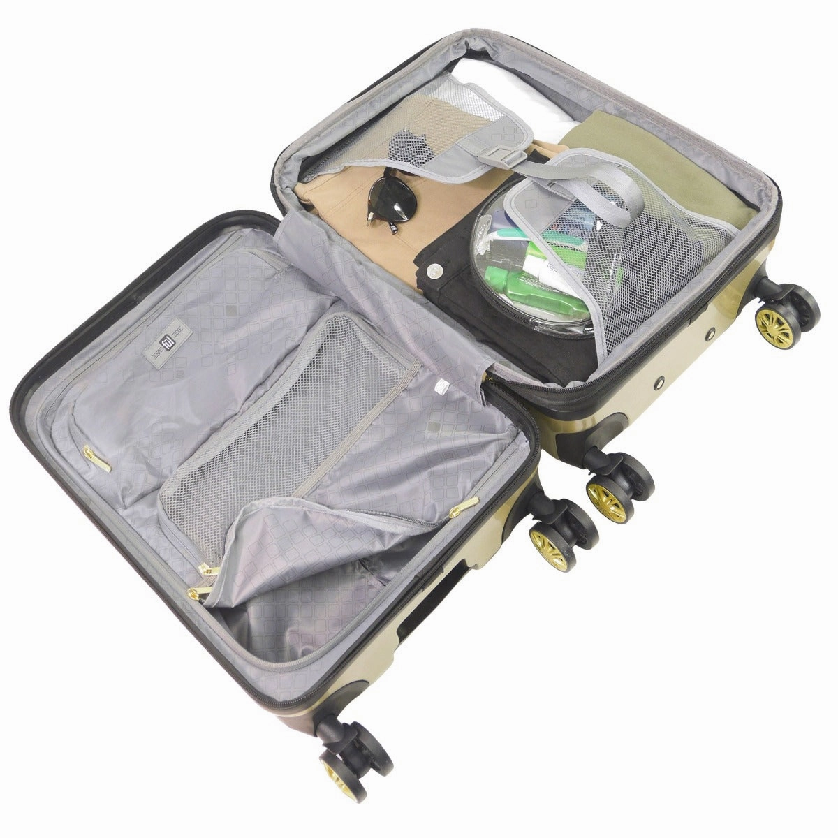 Ful Groove Expandable Hardside Spinner 3 Pc Luggage Set - Gold