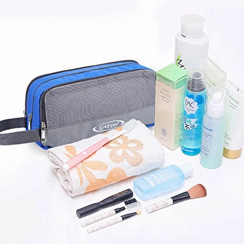 G4Free Water Resistant Travel Toiletry Bag Super Light Portable Makeup Pouch with Mesh Pocket &