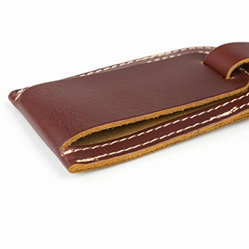 Genuine Leather Luggage Tag Travel Flight Bag ID Label Business Card Holder Name Address ID Bag Tag