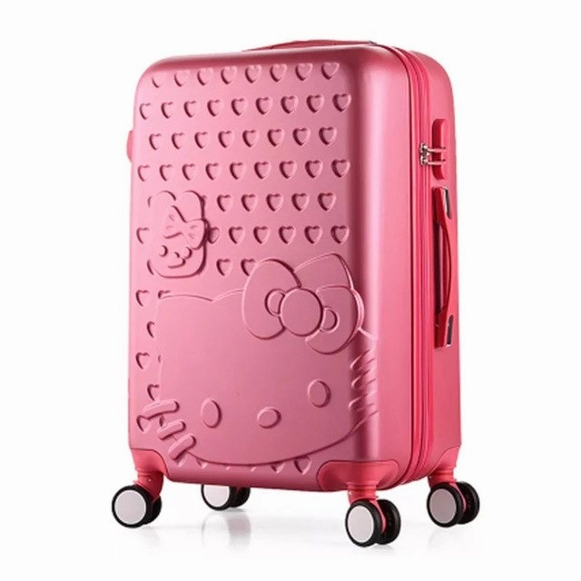 Girls Hello Kitty Suitcase Cute Luggage Set Series 20 24 Inch Child Trolley Suitcase Travel Bag