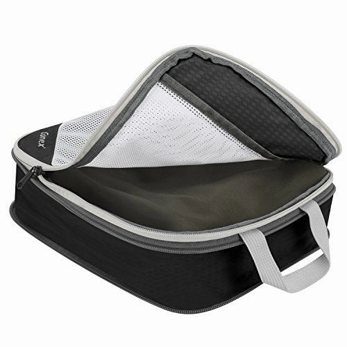 Gonex Compression Packing Cubes Mesh Organizers L M S XS Slim Laundry Bag Black