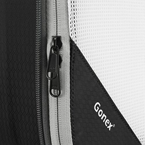 Gonex Compression Packing Cubes Mesh Organizers L M S XS Slim Laundry Bag Black