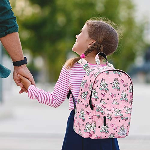 Gonex Kids Backpack Toddler Schoolbag Bookbag Preschool Backpacks Children Bag Gift for Kids Girls Kindergarten Elementary School Outing Pink Unicorn Pattern