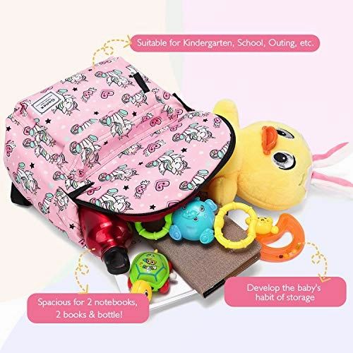 Gonex Kids Backpack Toddler Schoolbag Bookbag Preschool Backpacks Children Bag Gift for Kids Girls Kindergarten Elementary School Outing Pink Unicorn Pattern