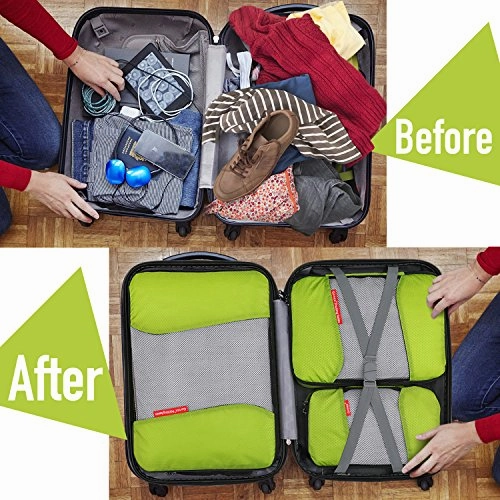 Gonex Packing Cubes Travel Organizer Cubes for Luggage 4xMedium Green