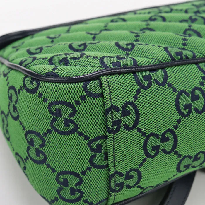 GUCCI 443497 Shoulder Bag GG Marmont Small ChainShoulder Bag GG canvas green Women