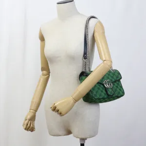 GUCCI 443497 Shoulder Bag GG Marmont Small ChainShoulder Bag GG canvas green Women