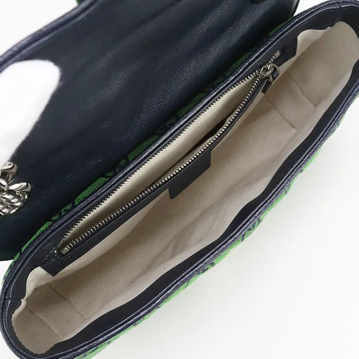 GUCCI 443497 Shoulder Bag GG Marmont Small ChainShoulder Bag GG canvas green Women