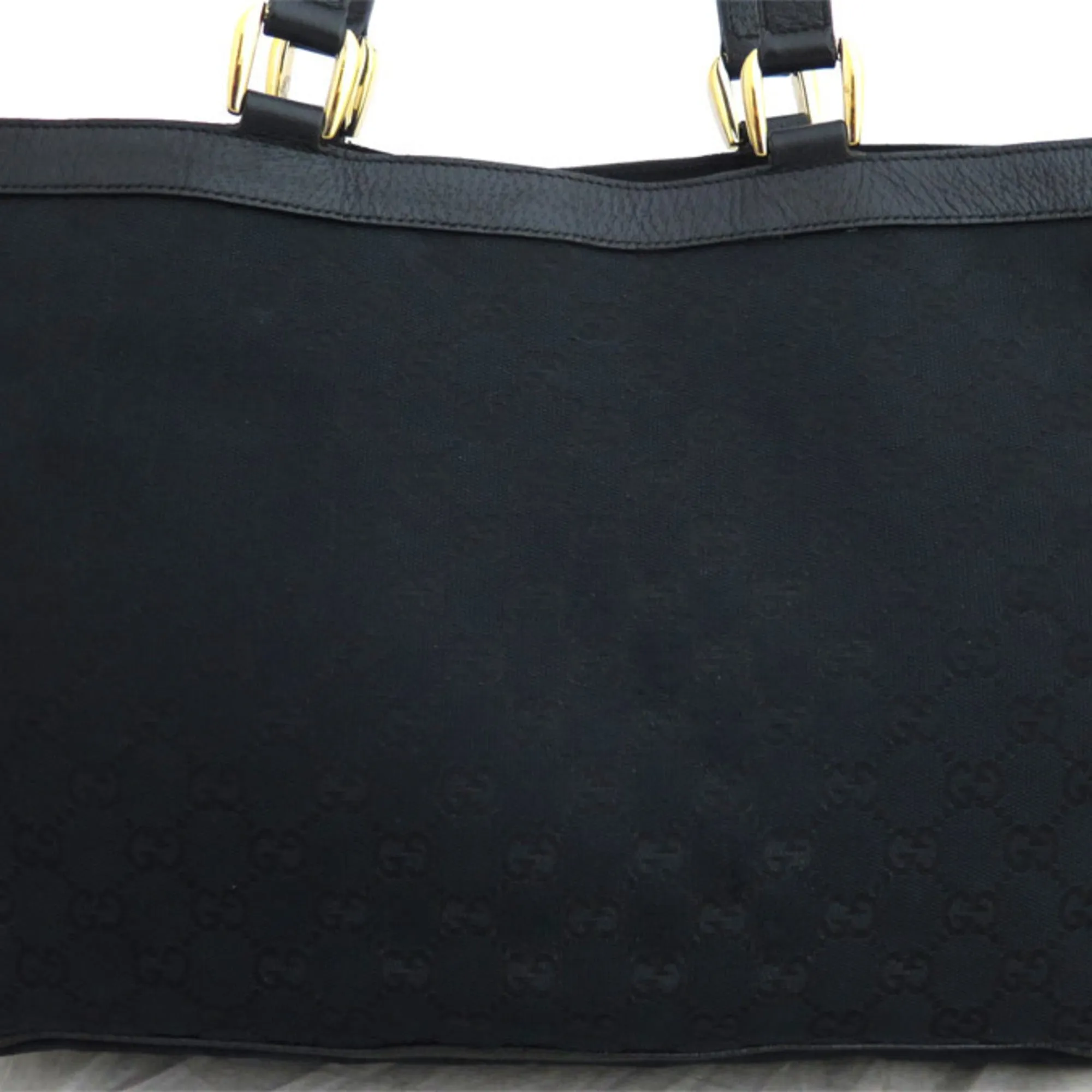 Gucci Bag GG Canvas Black x Gold Hardware Leather Shoulder Tote Women's Men's 146247
