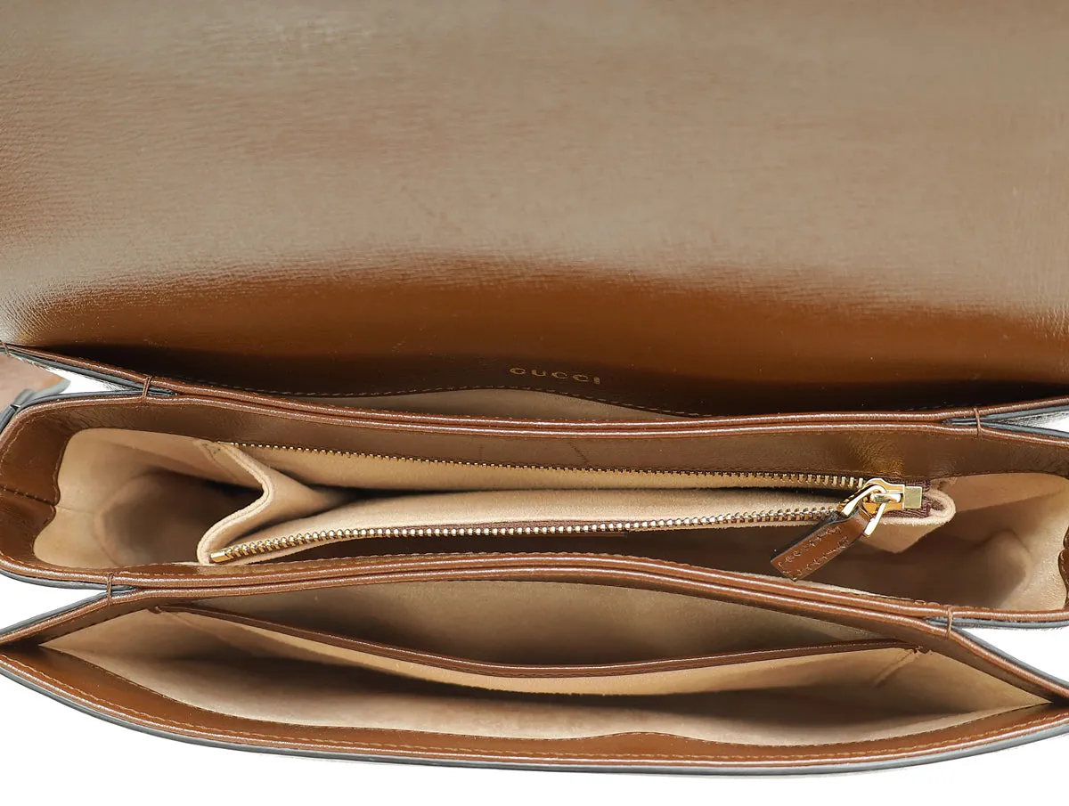 Gucci Bicolor GG Supreme Horsebit 1955 Medium Shoulder Bag