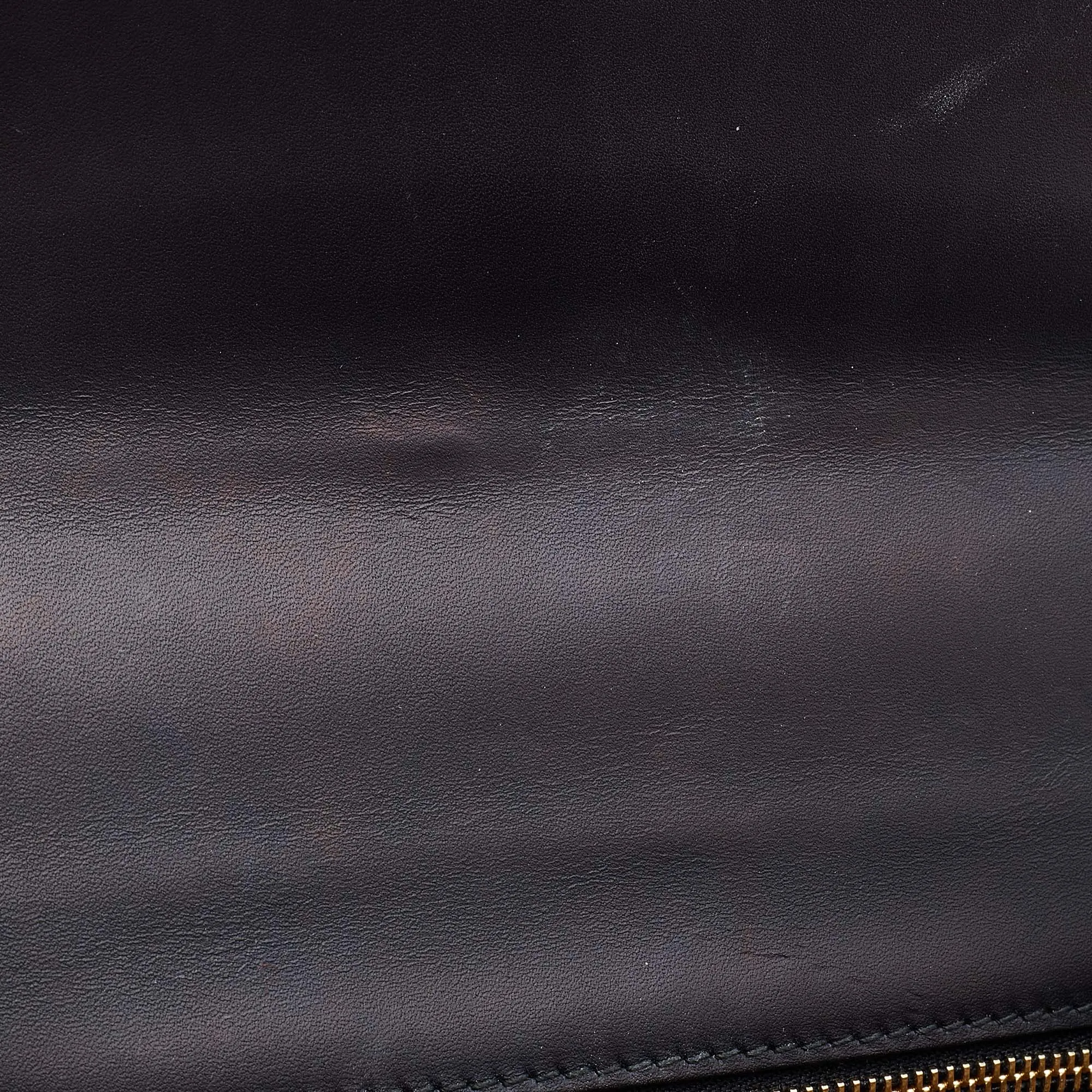Gucci Black Leather Small Web Sylvie Flap Shoulder Bag