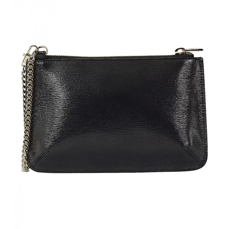 Gucci Black shiny leather chain cosmetic case