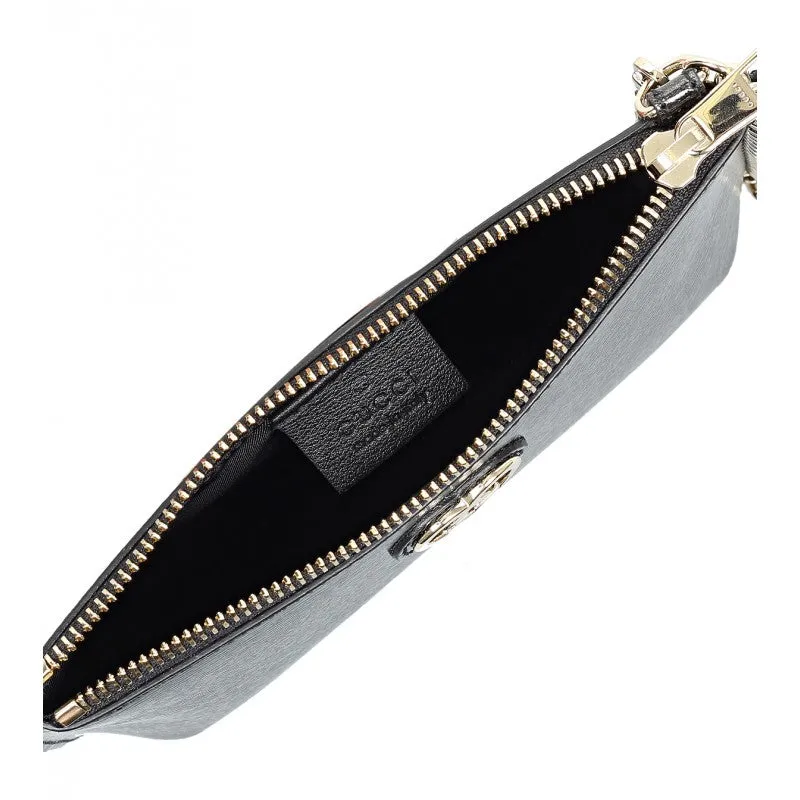 Gucci Black shiny leather chain cosmetic case