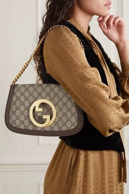 GUCCI BLONDIE SMALL SHOULDER BAG ?C LUXURY & STYLE (Brown/Blue-2)