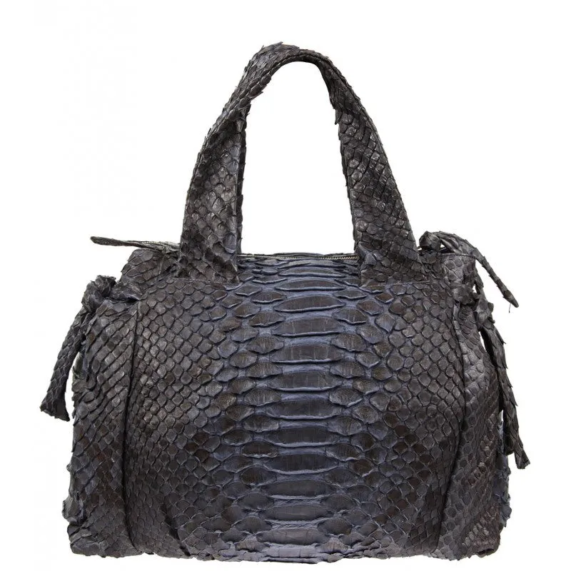 Gucci Blue snakeskin Crest badge handbag
