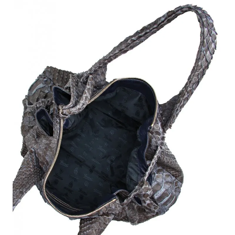 Gucci Blue snakeskin Crest badge handbag