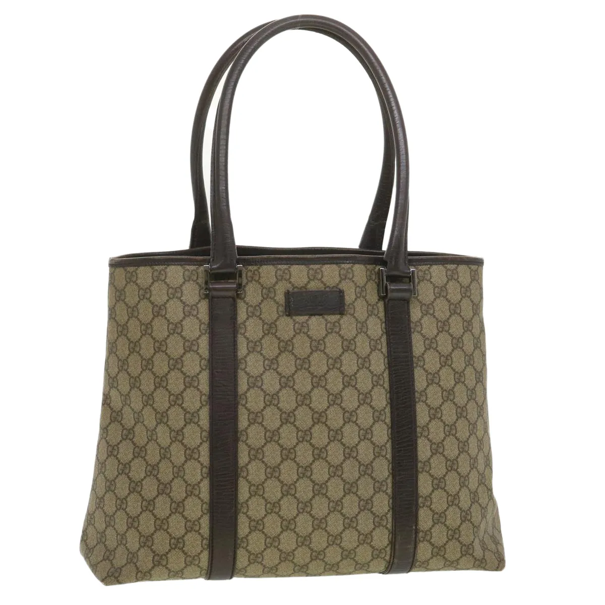 GUCCI GG Canvas Shoulder Bag PVC Leather Beige 114288  ro896