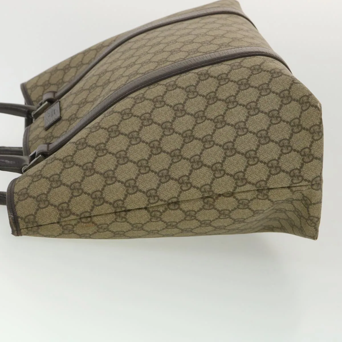 GUCCI GG Canvas Shoulder Bag PVC Leather Beige 114288  ro896