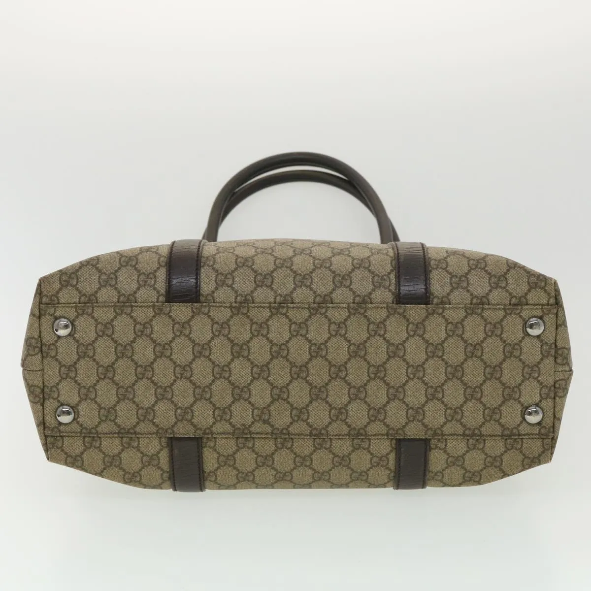GUCCI GG Canvas Shoulder Bag PVC Leather Beige 114288  ro896