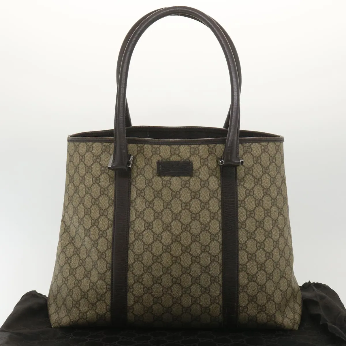 GUCCI GG Canvas Shoulder Bag PVC Leather Beige 114288  ro896