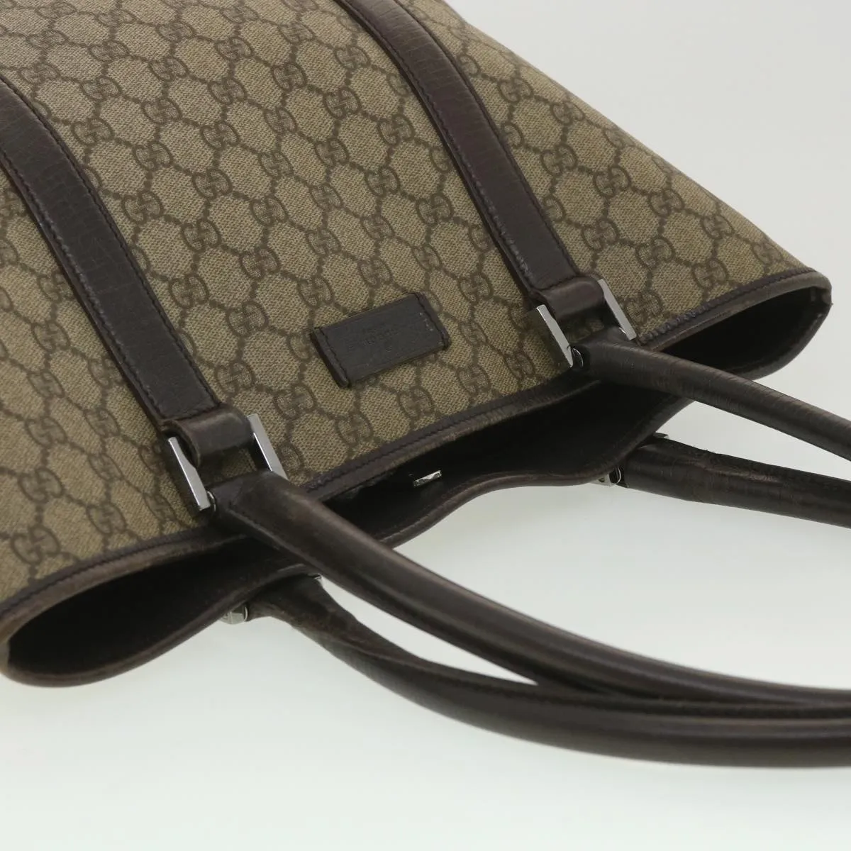 GUCCI GG Canvas Shoulder Bag PVC Leather Beige 114288  ro896