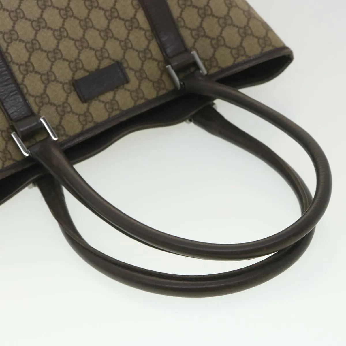 GUCCI GG Canvas Shoulder Bag PVC Leather Beige 114288  ro896