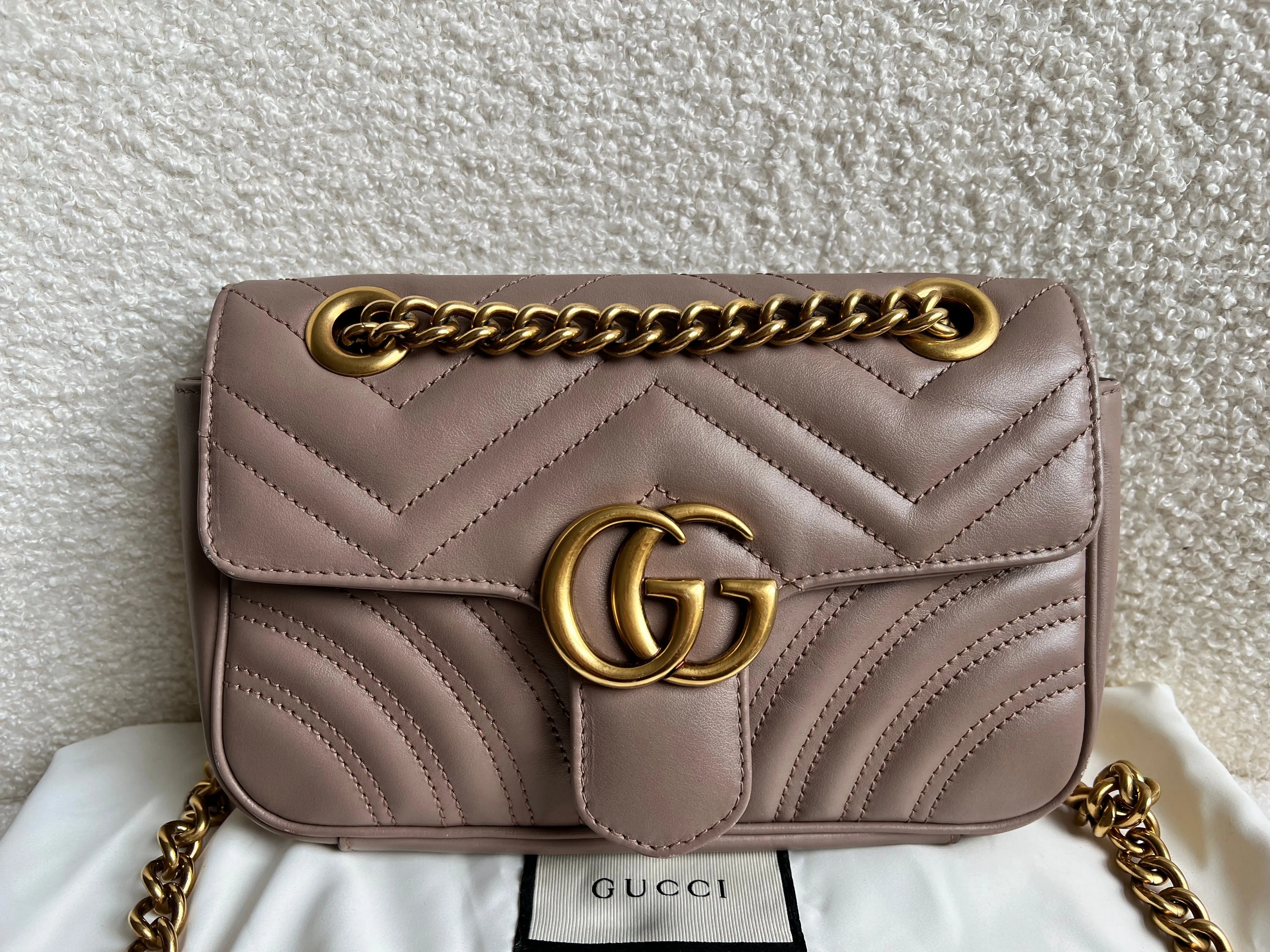 Gucci GG Dusty Pink Marmont Mini Shoulder Bag (RRP ??1,890)