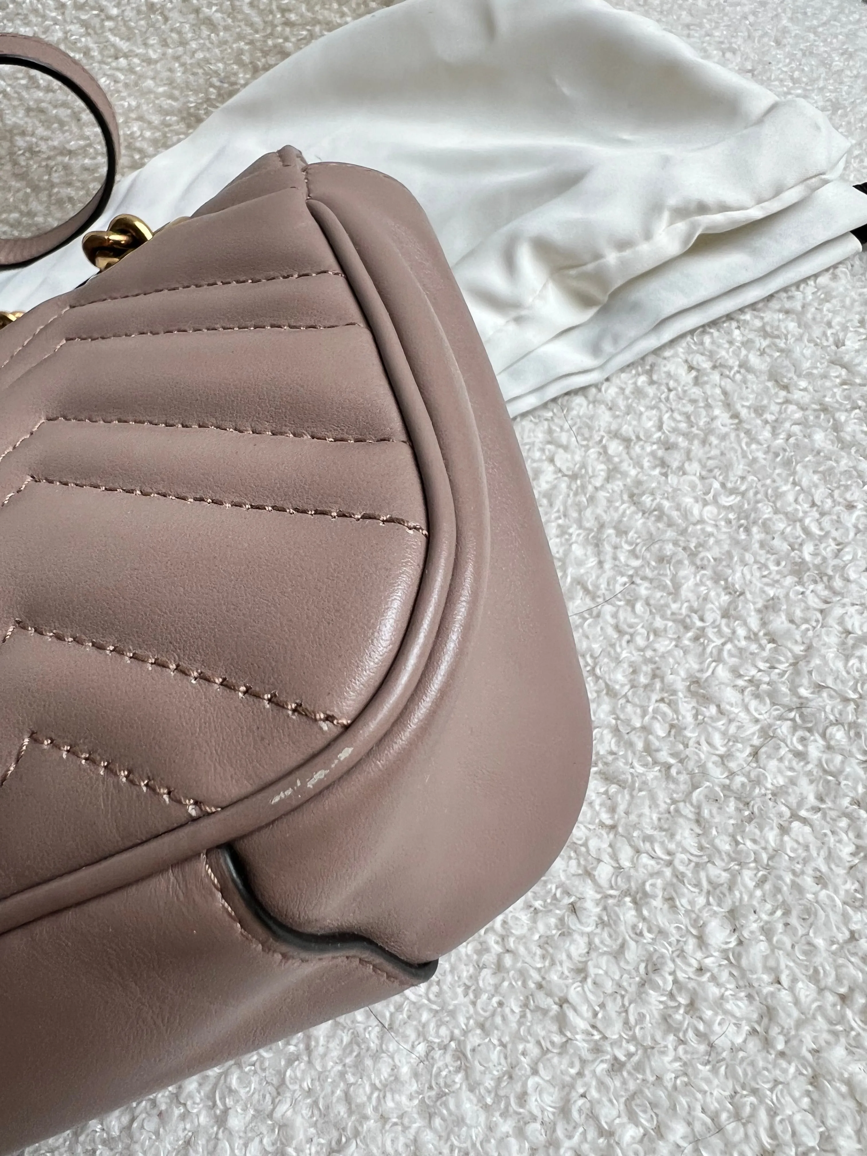 Gucci GG Dusty Pink Marmont Mini Shoulder Bag (RRP ??1,890)