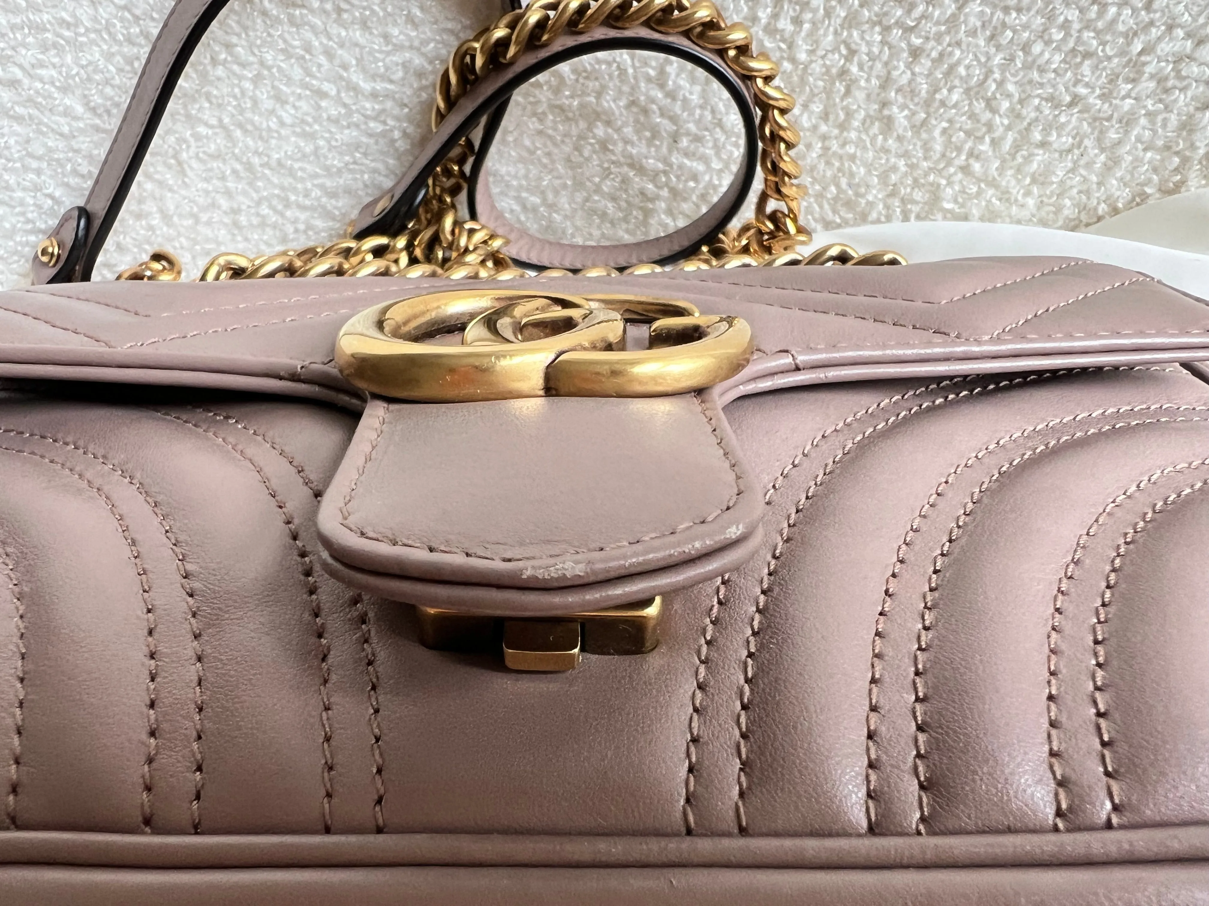 Gucci GG Dusty Pink Marmont Mini Shoulder Bag (RRP ??1,890)