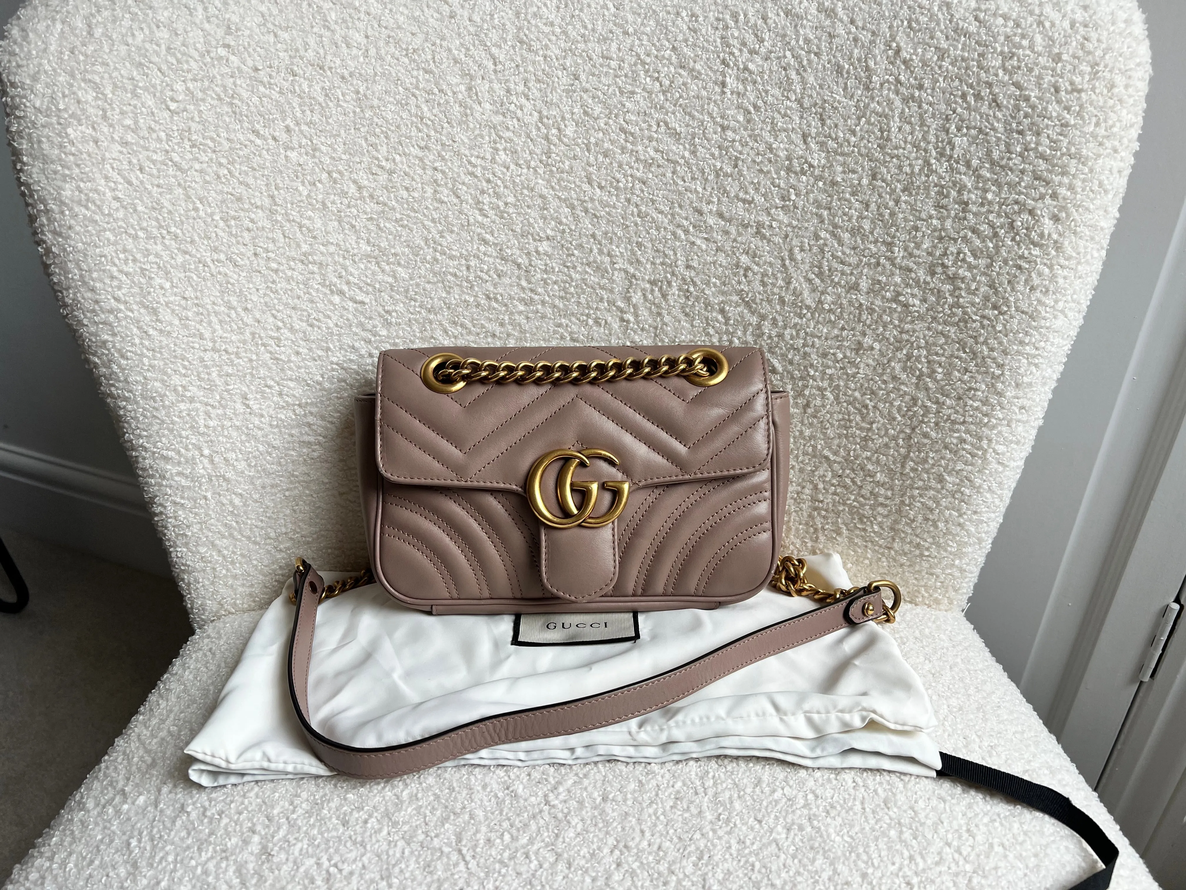 Gucci GG Dusty Pink Marmont Mini Shoulder Bag (RRP ??1,890)