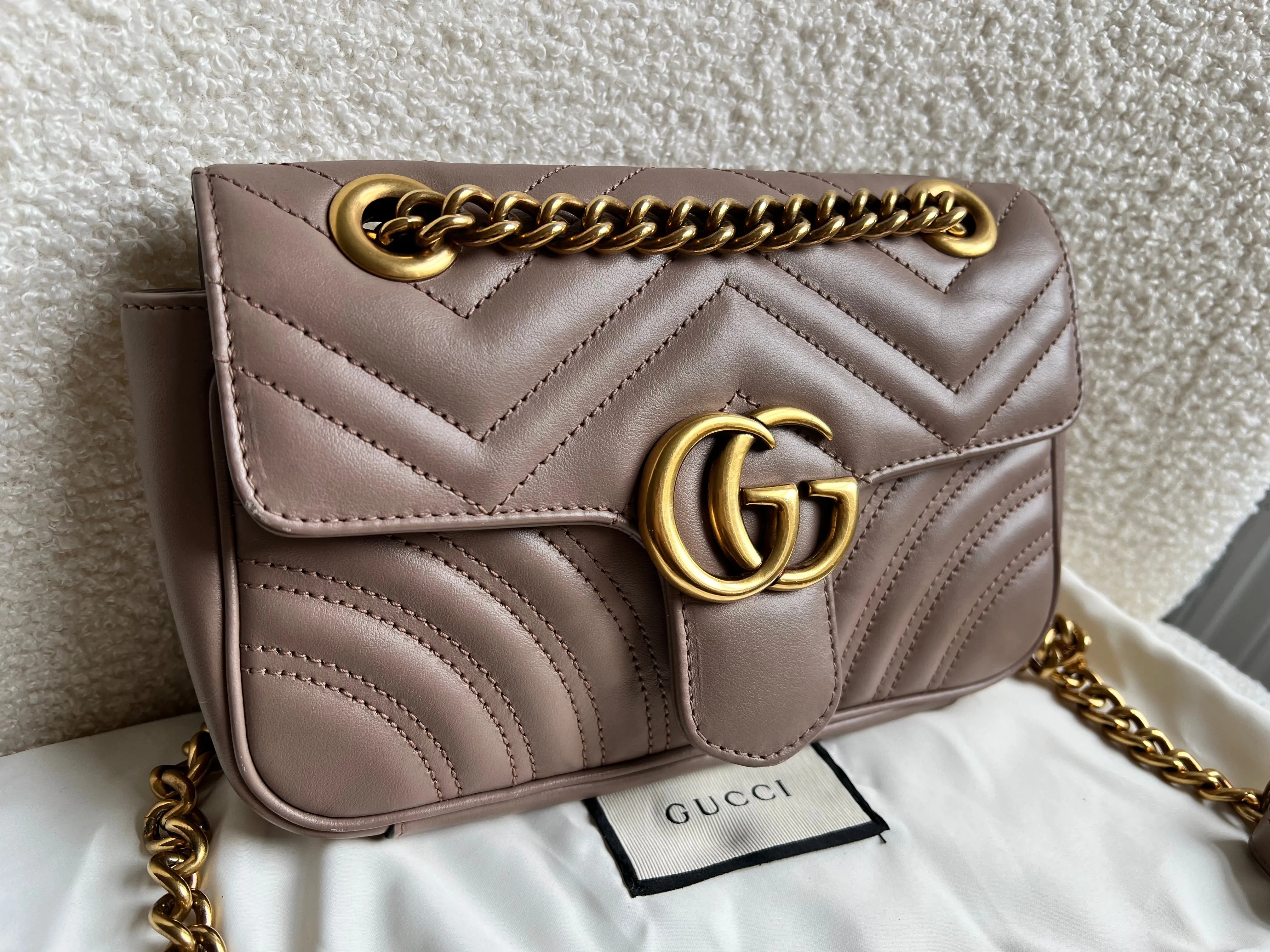 Gucci GG Dusty Pink Marmont Mini Shoulder Bag (RRP ??1,890)