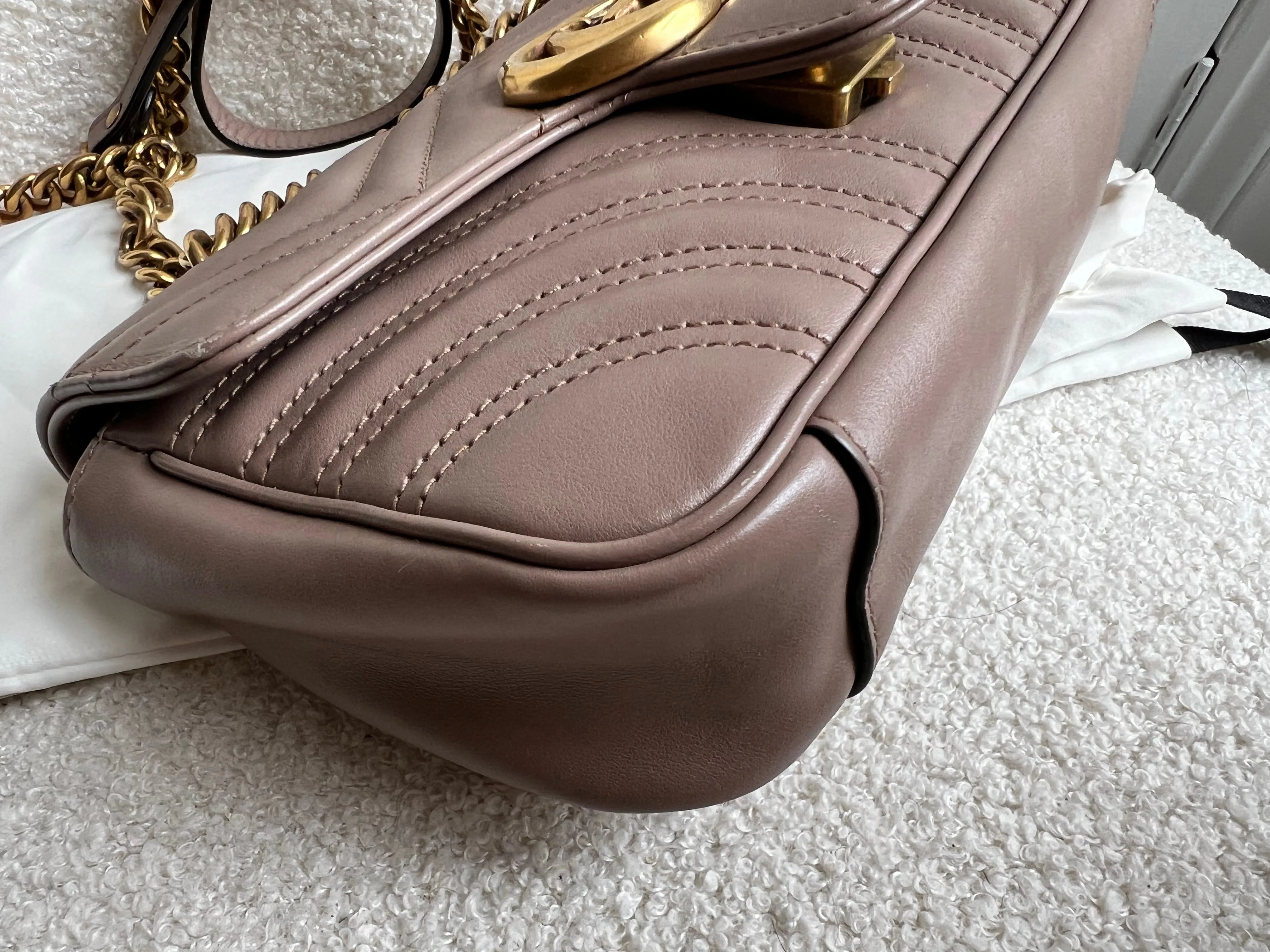 Gucci GG Dusty Pink Marmont Mini Shoulder Bag (RRP ??1,890)