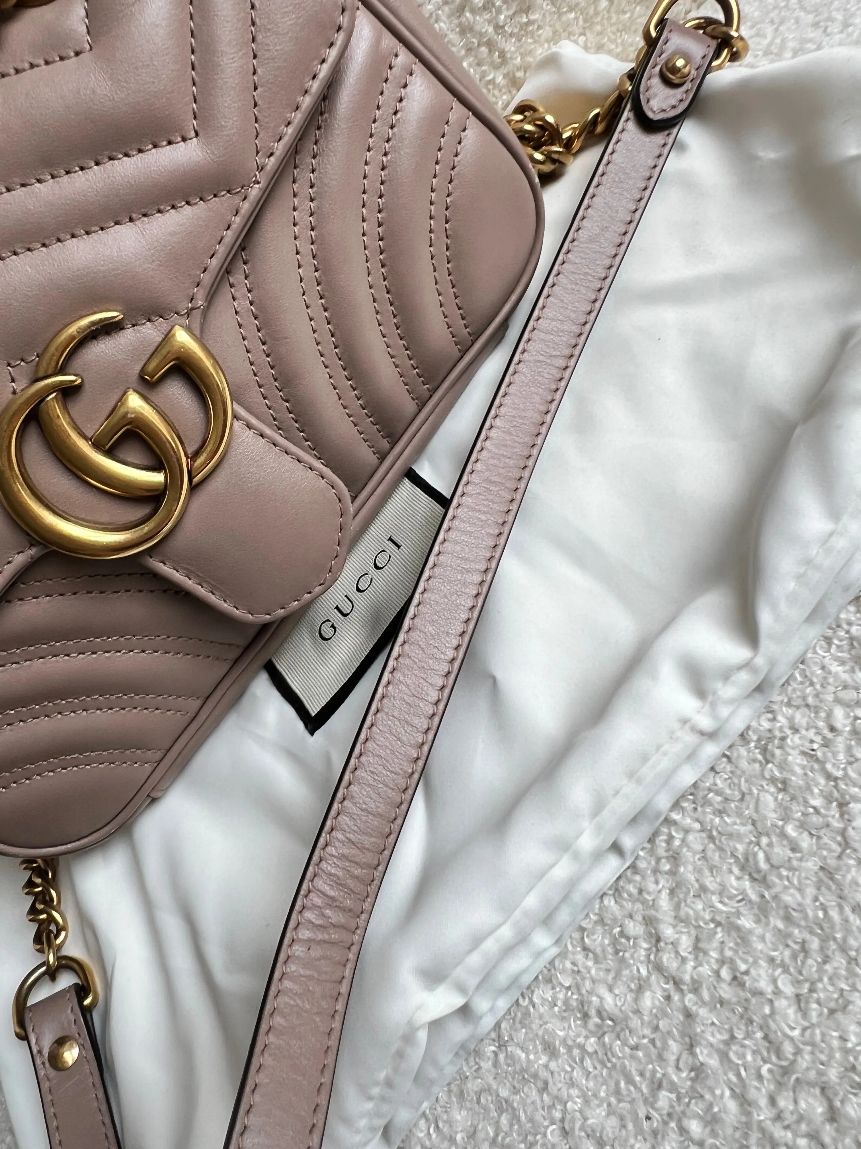 Gucci GG Dusty Pink Marmont Mini Shoulder Bag (RRP ??1,890)