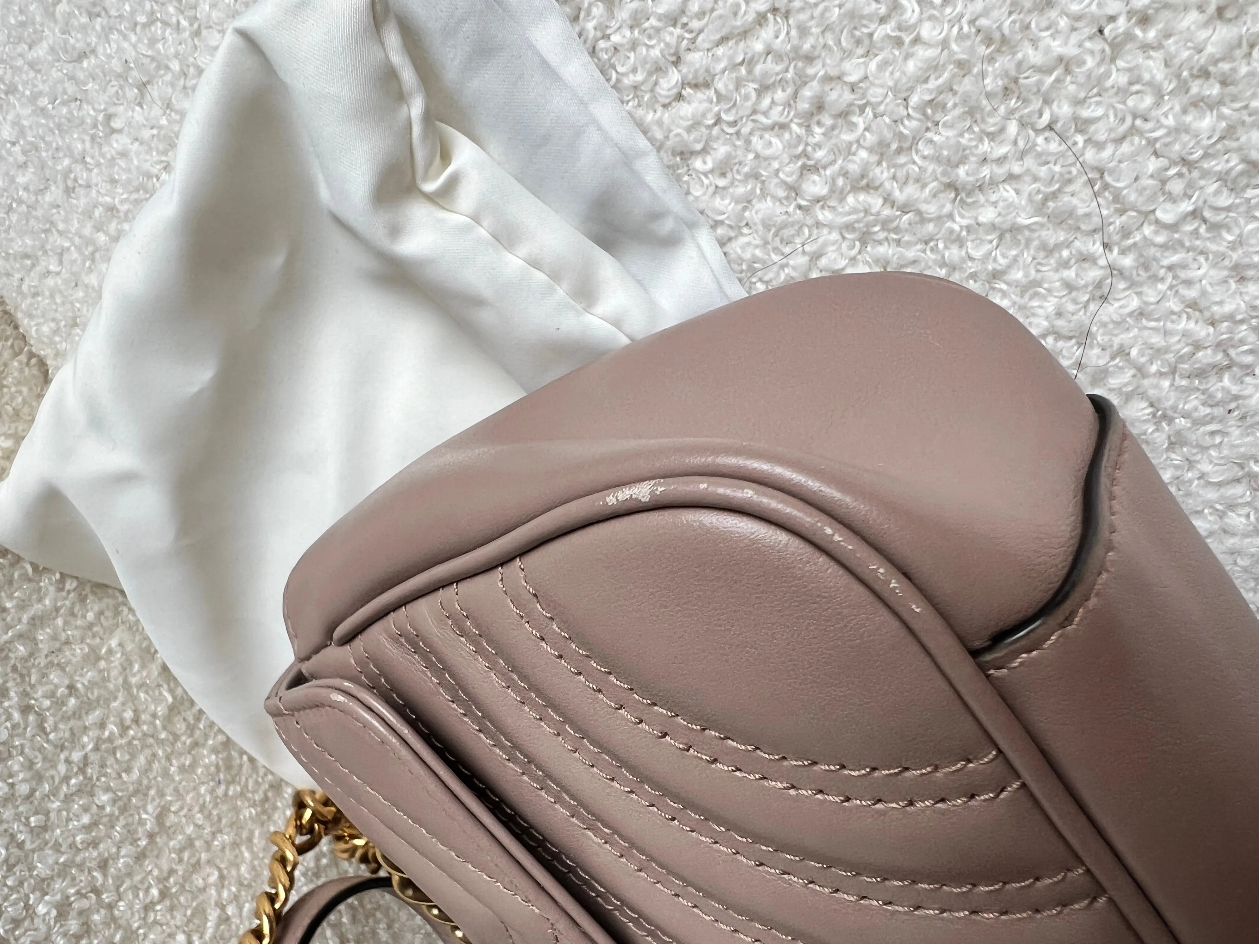 Gucci GG Dusty Pink Marmont Mini Shoulder Bag (RRP ??1,890)