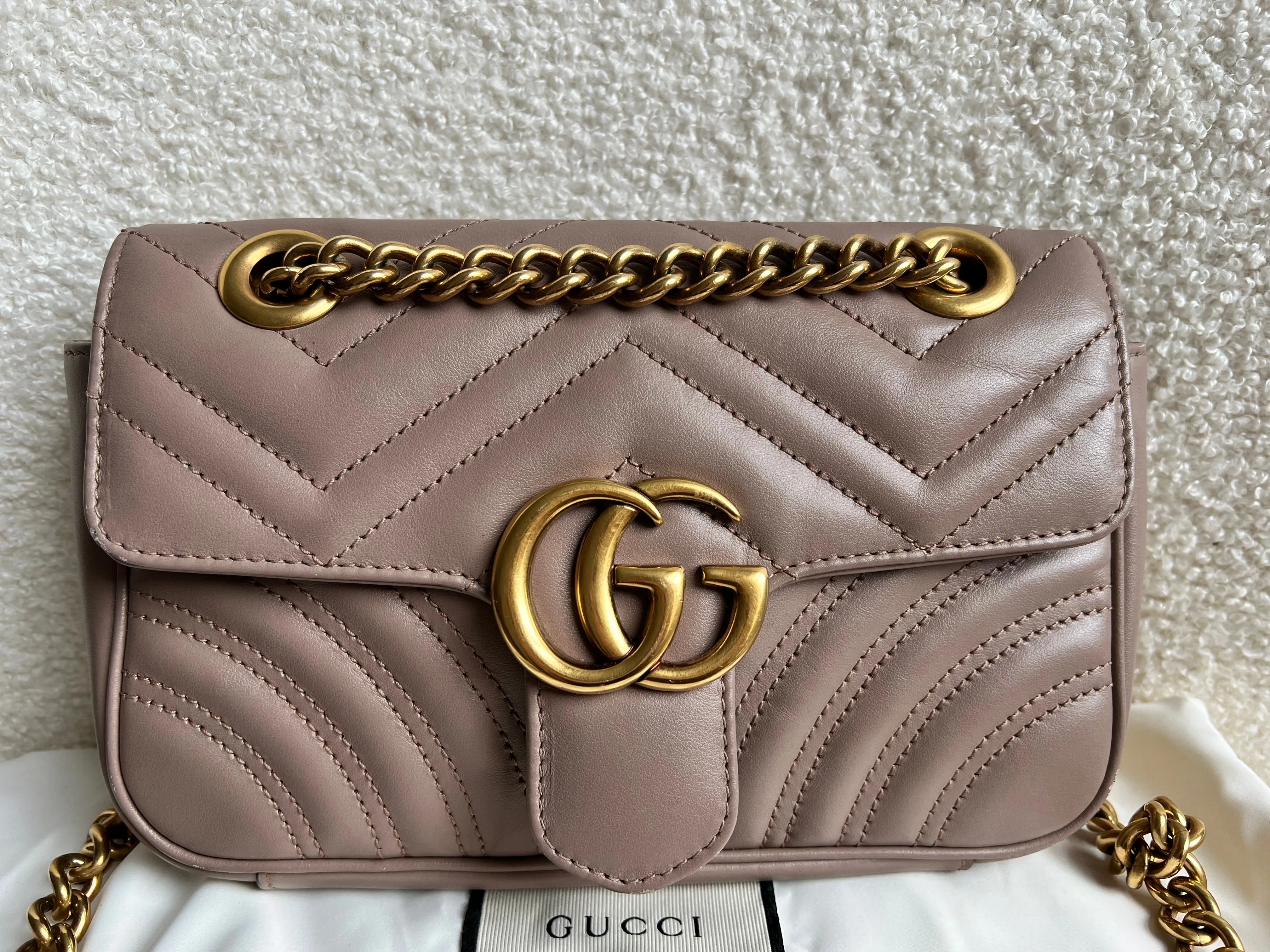 Gucci GG Dusty Pink Marmont Mini Shoulder Bag (RRP ??1,890)