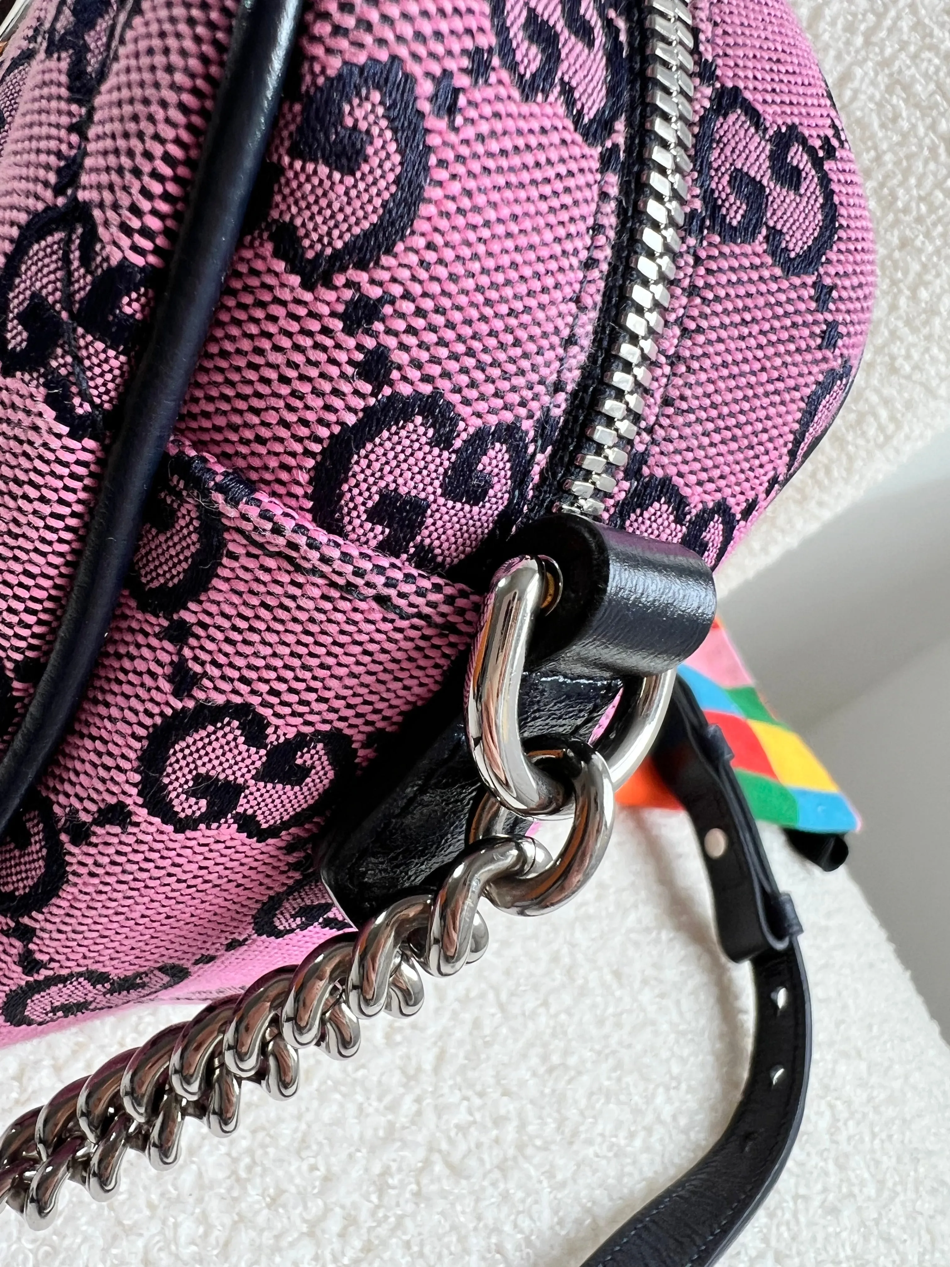 Gucci GG Marmont Pink Canvas Small Shoulder Bag (RRP ??1050)