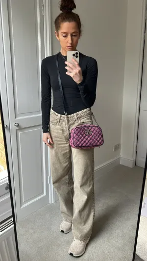 Gucci GG Marmont Pink Canvas Small Shoulder Bag (RRP ??1050)