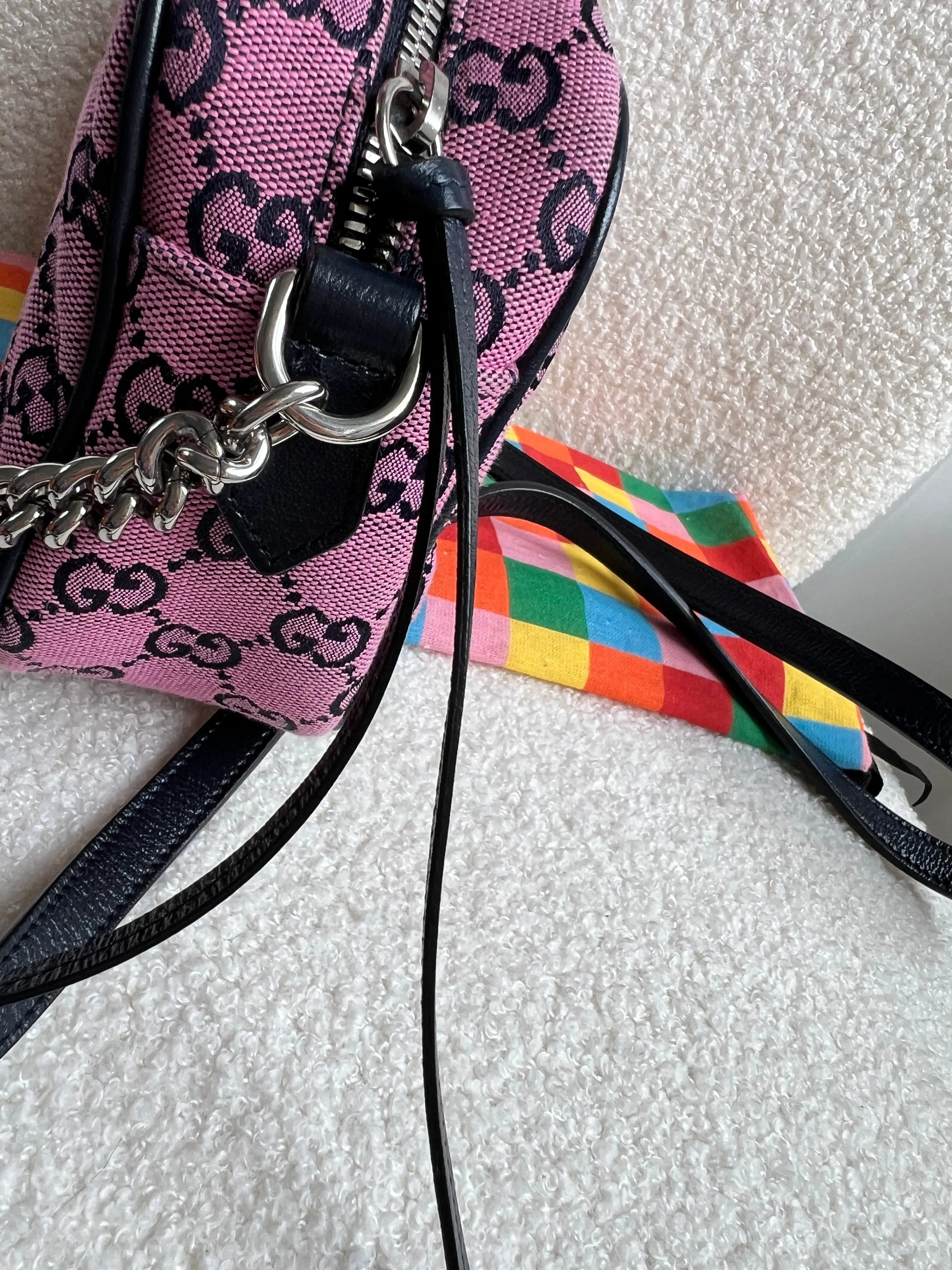 Gucci GG Marmont Pink Canvas Small Shoulder Bag (RRP ??1050)