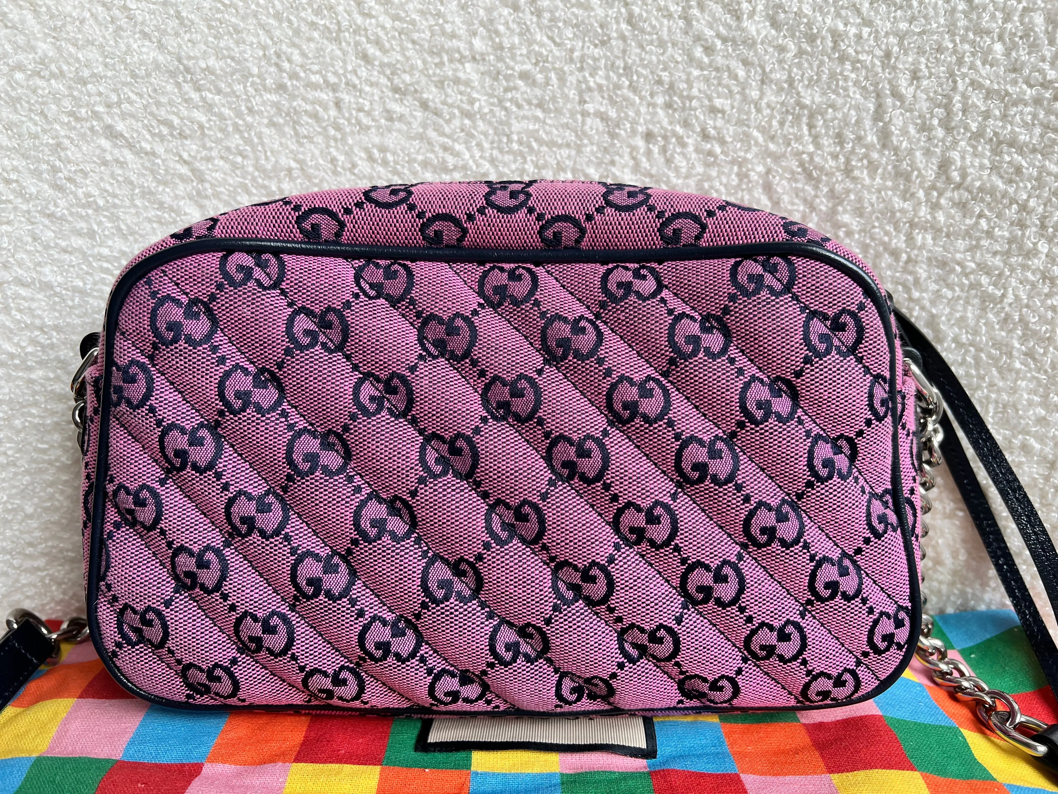 Gucci GG Marmont Pink Canvas Small Shoulder Bag (RRP ??1050)
