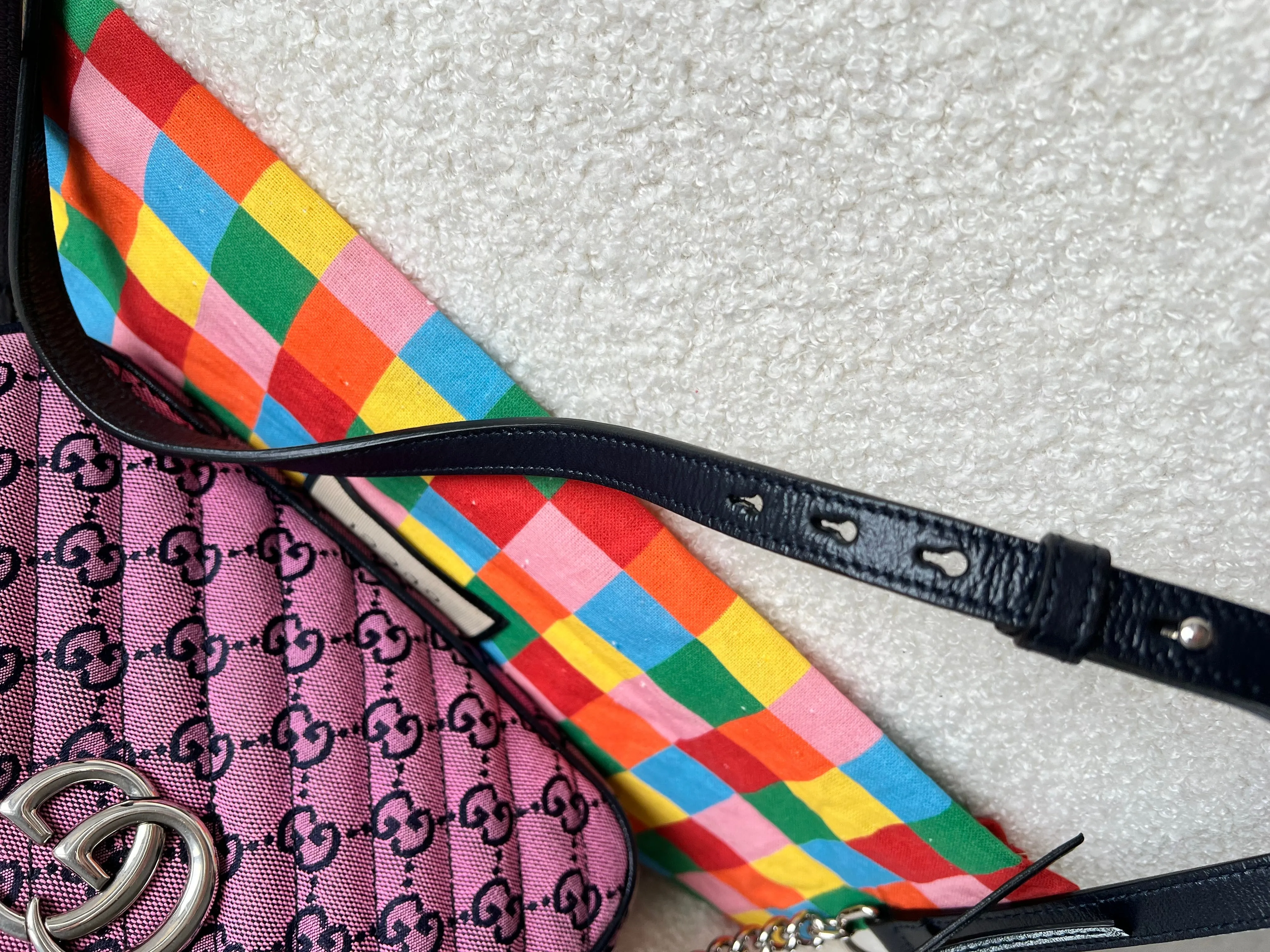 Gucci GG Marmont Pink Canvas Small Shoulder Bag (RRP ??1050)