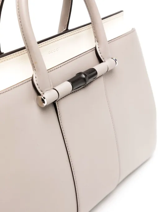 Gucci Grey Bamboo leather tote bag