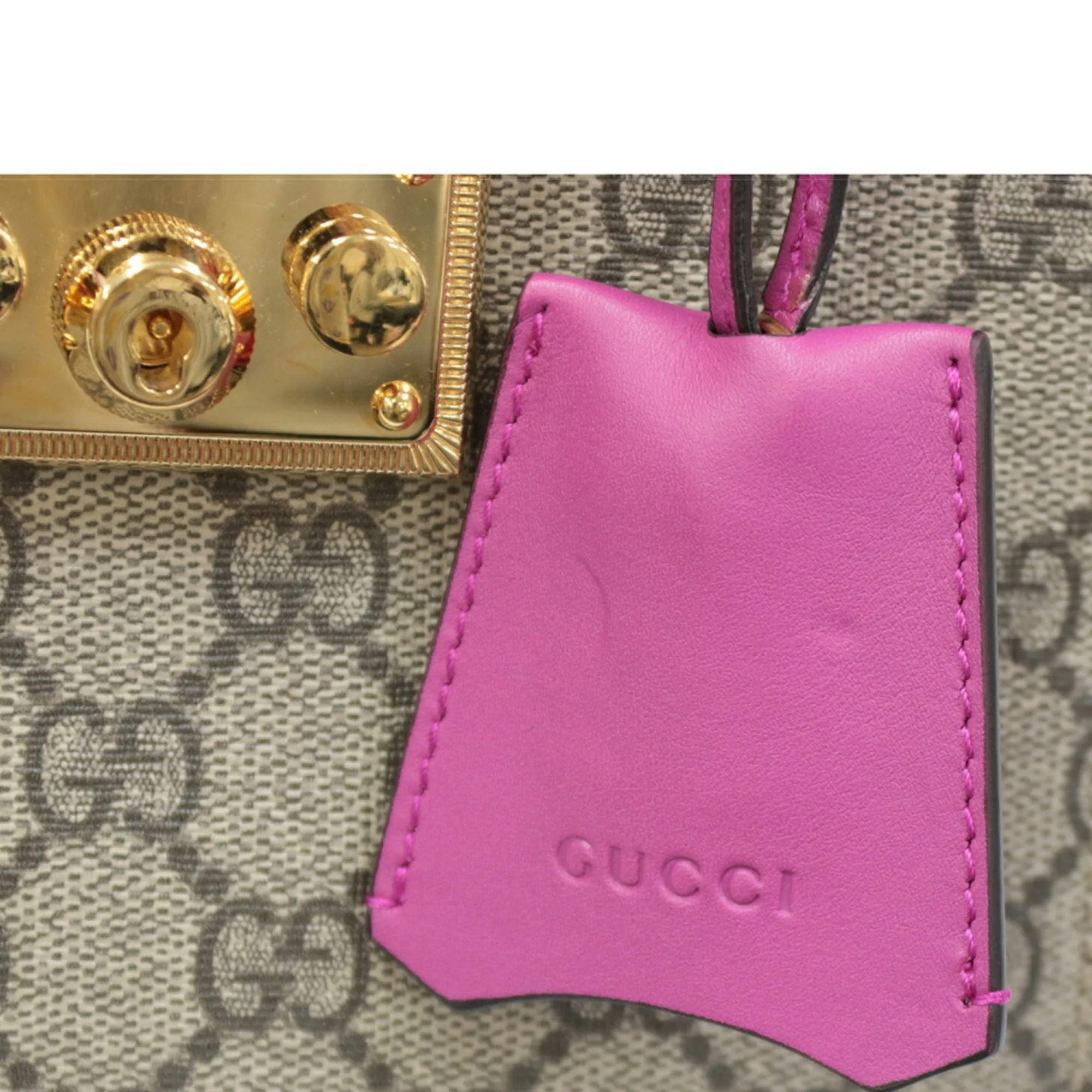 Gucci Handbag 2WAY Bag Shoulder Padlock GC Small Red Ladies