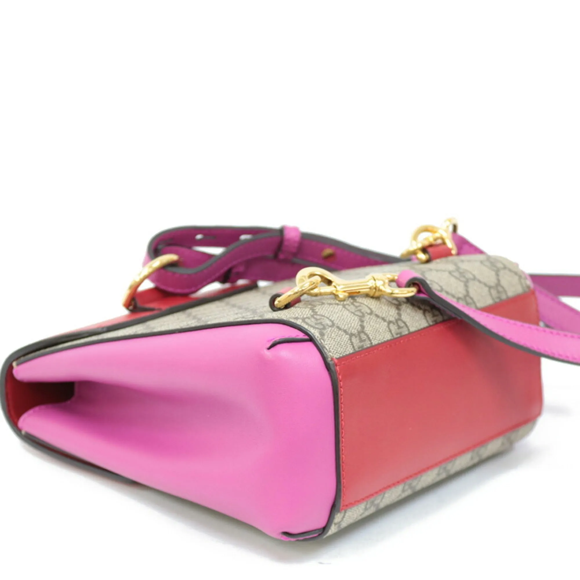 Gucci Handbag 2WAY Bag Shoulder Padlock GC Small Red Ladies