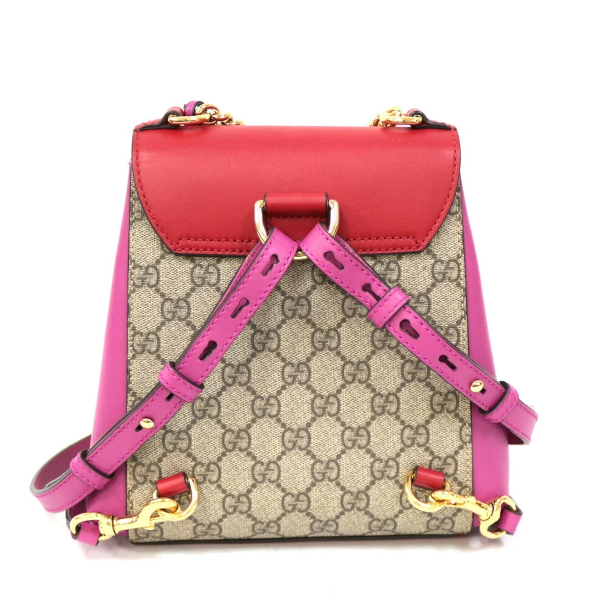 Gucci Handbag 2WAY Bag Shoulder Padlock GC Small Red Ladies